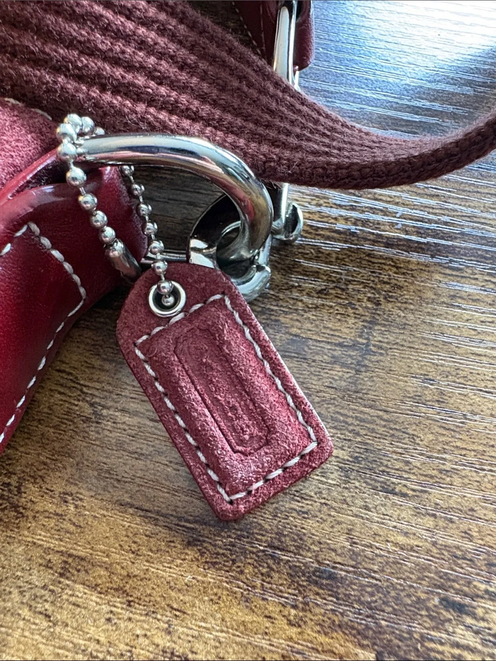 Coach Suede Crossbody Bag - Burgundy